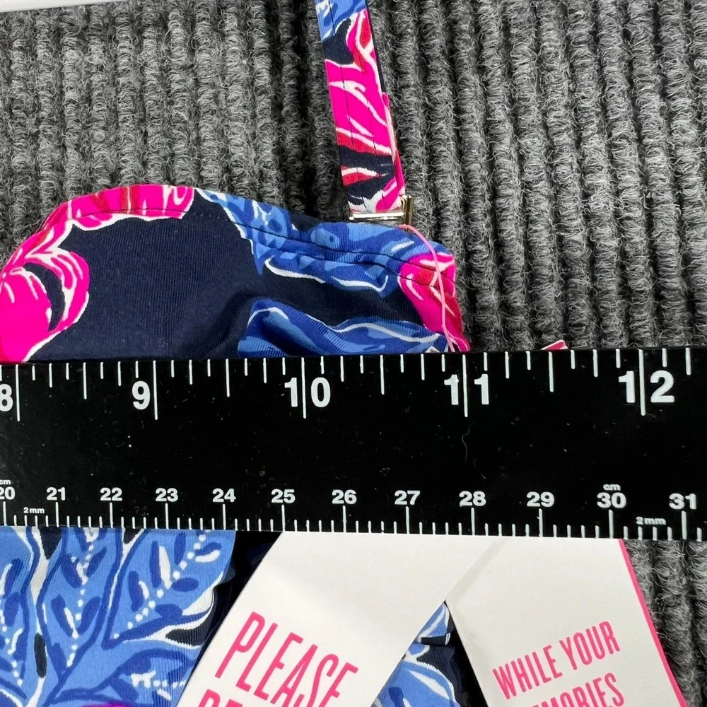 Lilly Pulitzer Farlee One‎ Piece Swim Suit Low Tide Navy Blue Floral Size 2 New
